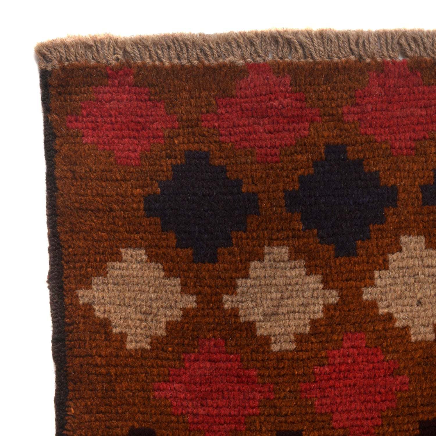 Baluchi Rug Handmade Brown Geometric 4x6 ft
