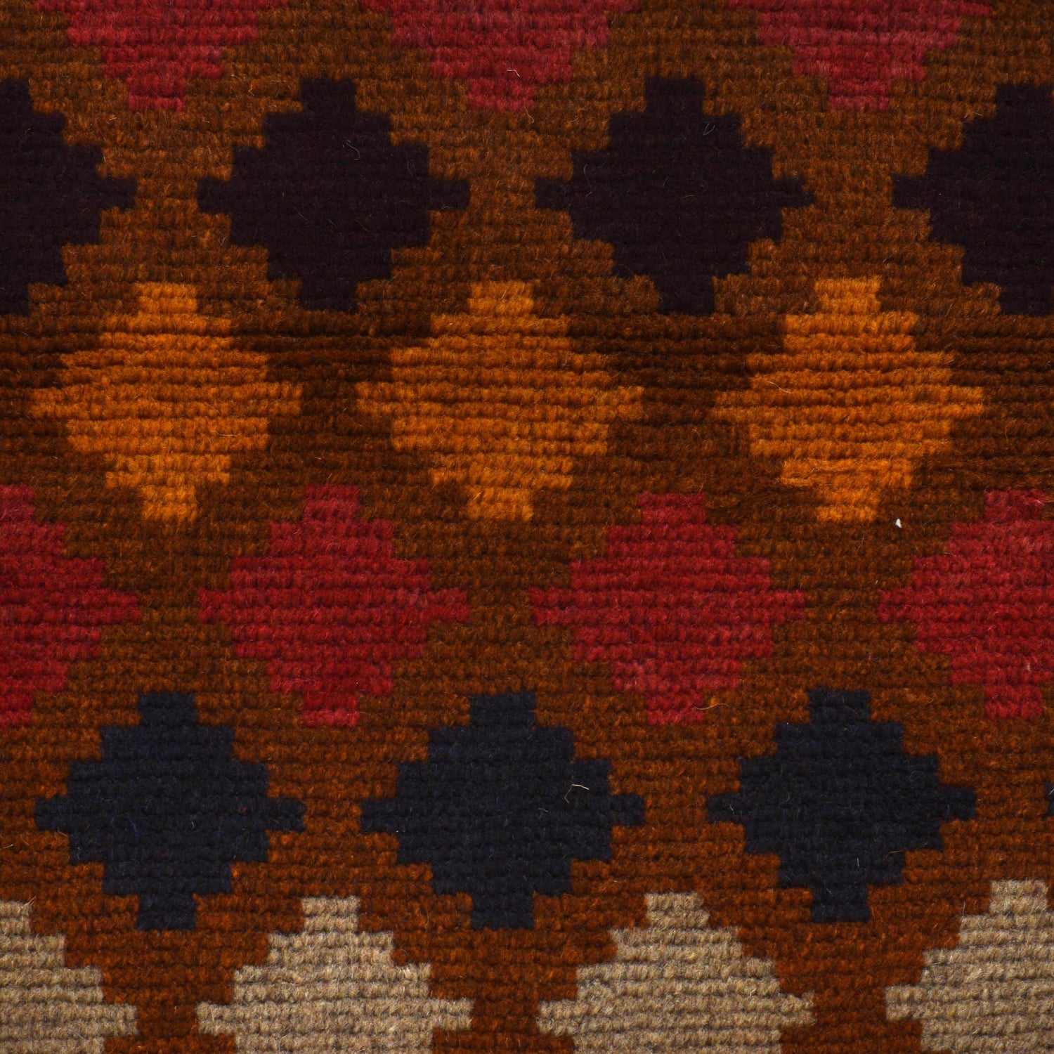Baluchi Rug Handmade Brown Geometric 4x6 ft