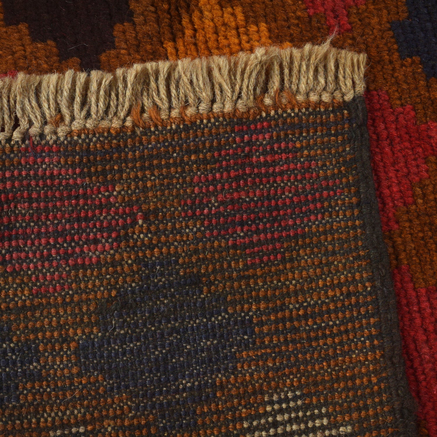 Baluchi Rug Handmade Brown Geometric 4x6 ft