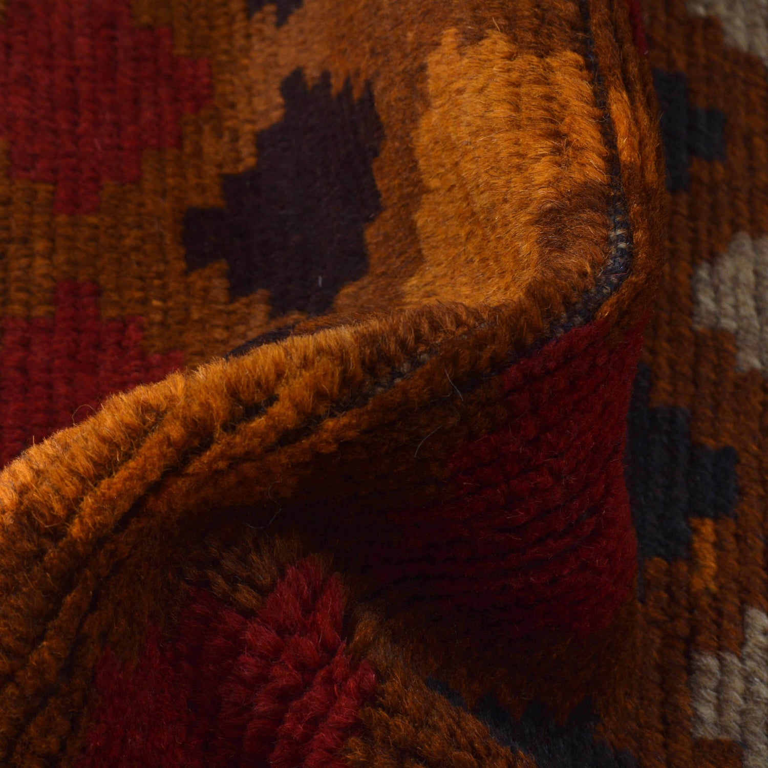 Baluchi Rug Handmade Brown Geometric 4x6 ft