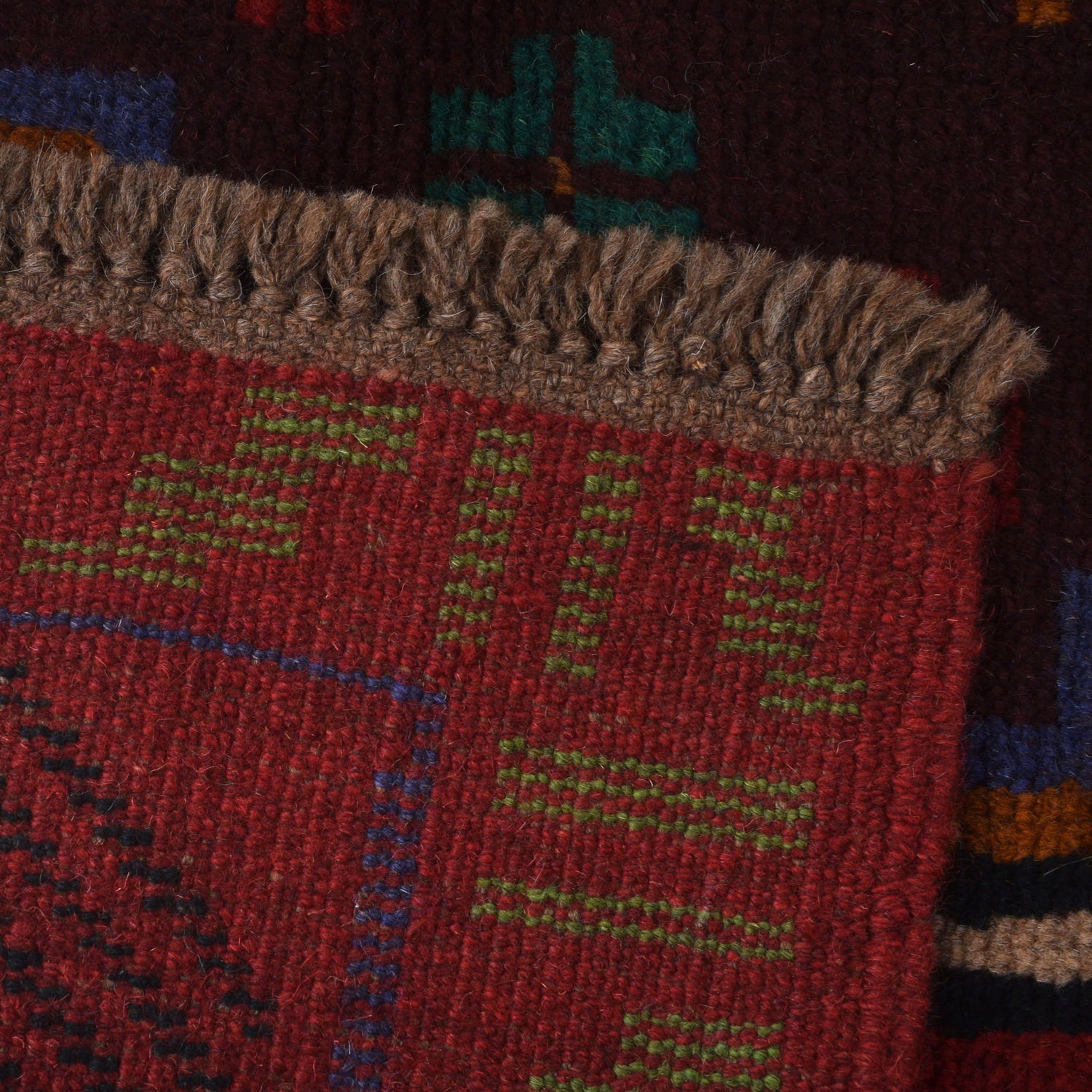 Baluchi Rug Handmade Red Geometric 4x6 ft