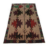 Baluchi Rug Handmade Tan Floral 4x6 ft