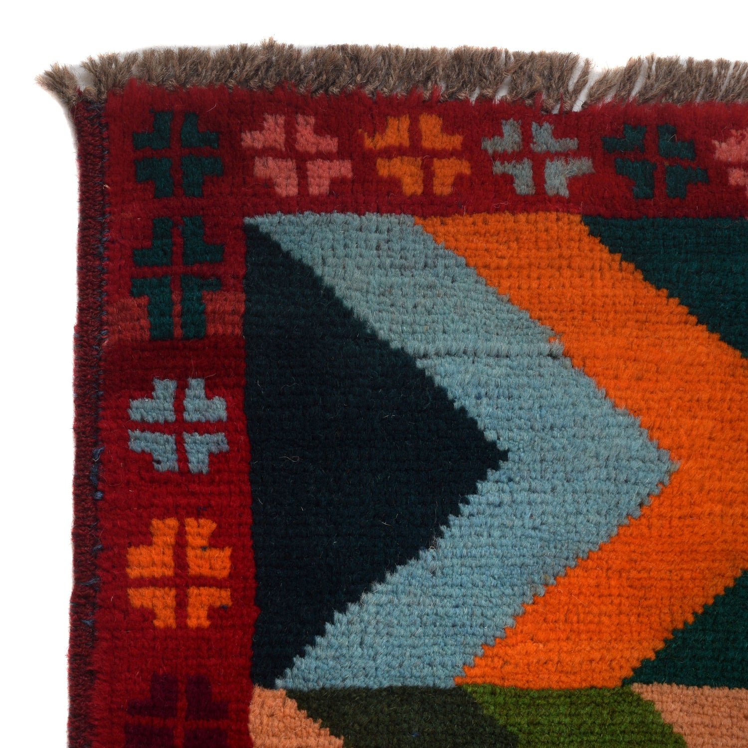 Baluchi Rug Handmade Multi Curvilinear 4x6 ft
