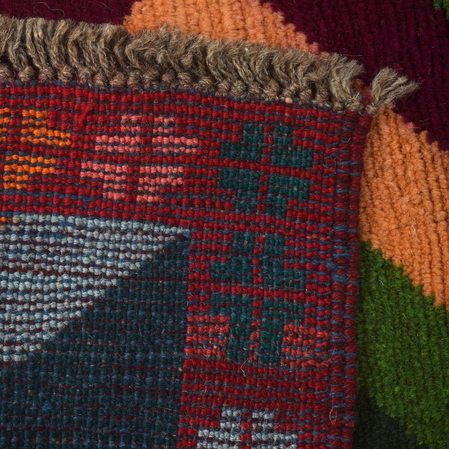 Baluchi Rug Handmade Multi Curvilinear 4x6 ft
