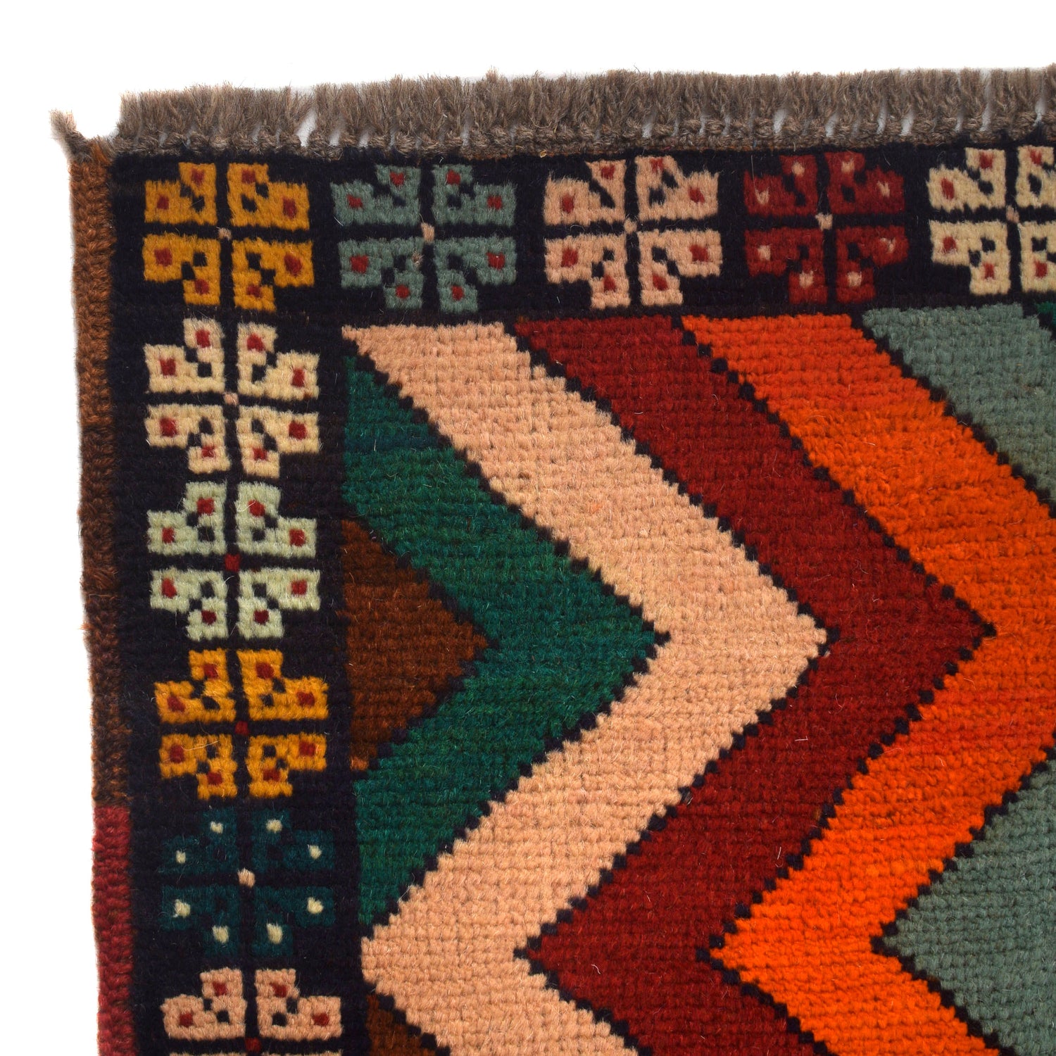 Baluchi Rug Handmade Multi Curvilinear 4x6 ft
