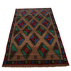 Baluchi Rug Handmade Light Brown Geometric 4x6 ft