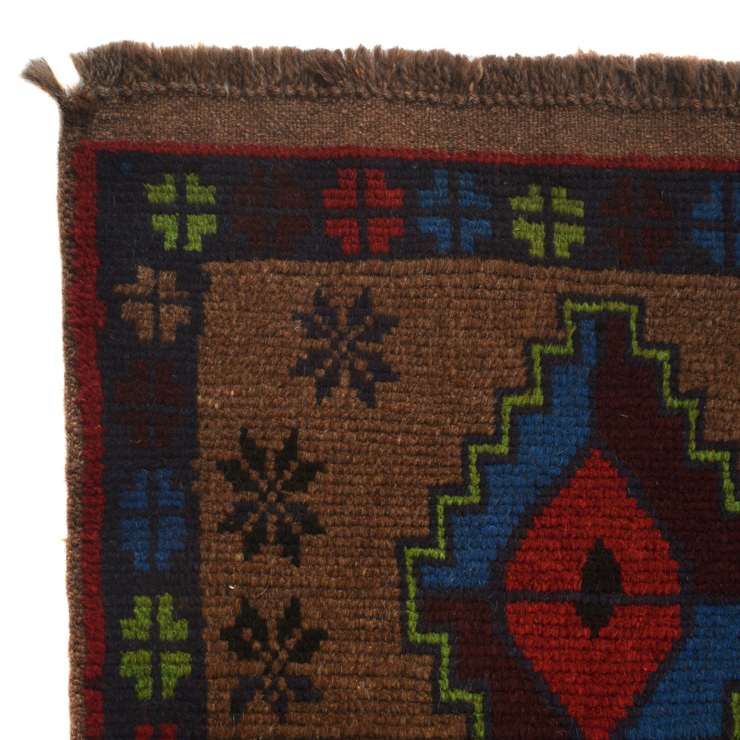 Baluchi Rug Handmade Light Brown Geometric 4x6 ft