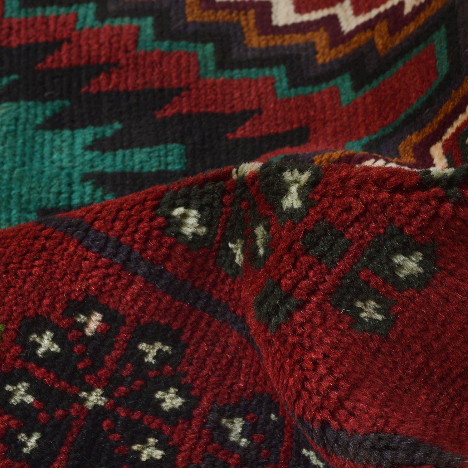Baluchi Rug Handmade Red Geometric 4x6 ft