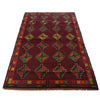 Baluchi Rug Handmade Dark Purple Geometric 4x6 ft