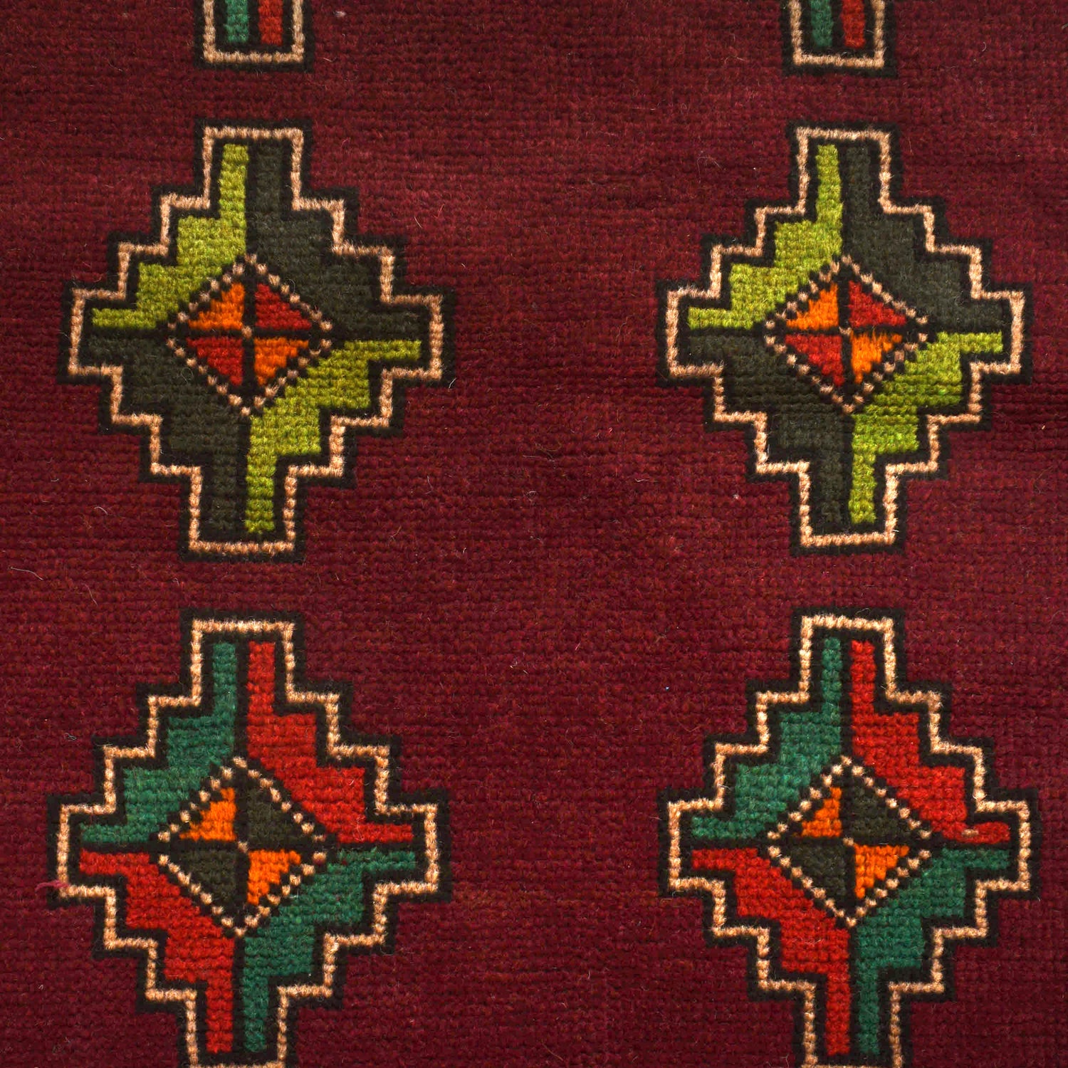 Baluchi Rug Handmade Dark Purple Geometric 4x6 ft