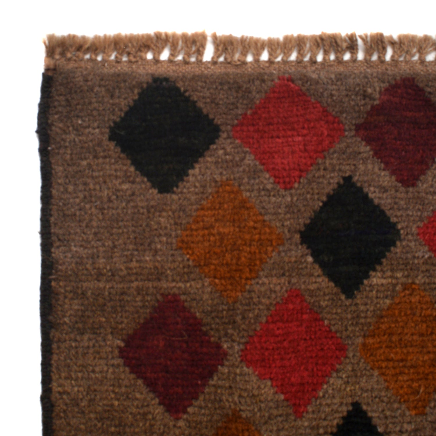 Baluchi Rug Handmade Camel Brown Geometric 4x6 ft
