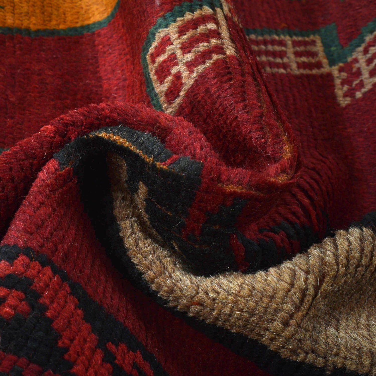 Baluchi Rug Handmade Red Geometric 4x6 ft