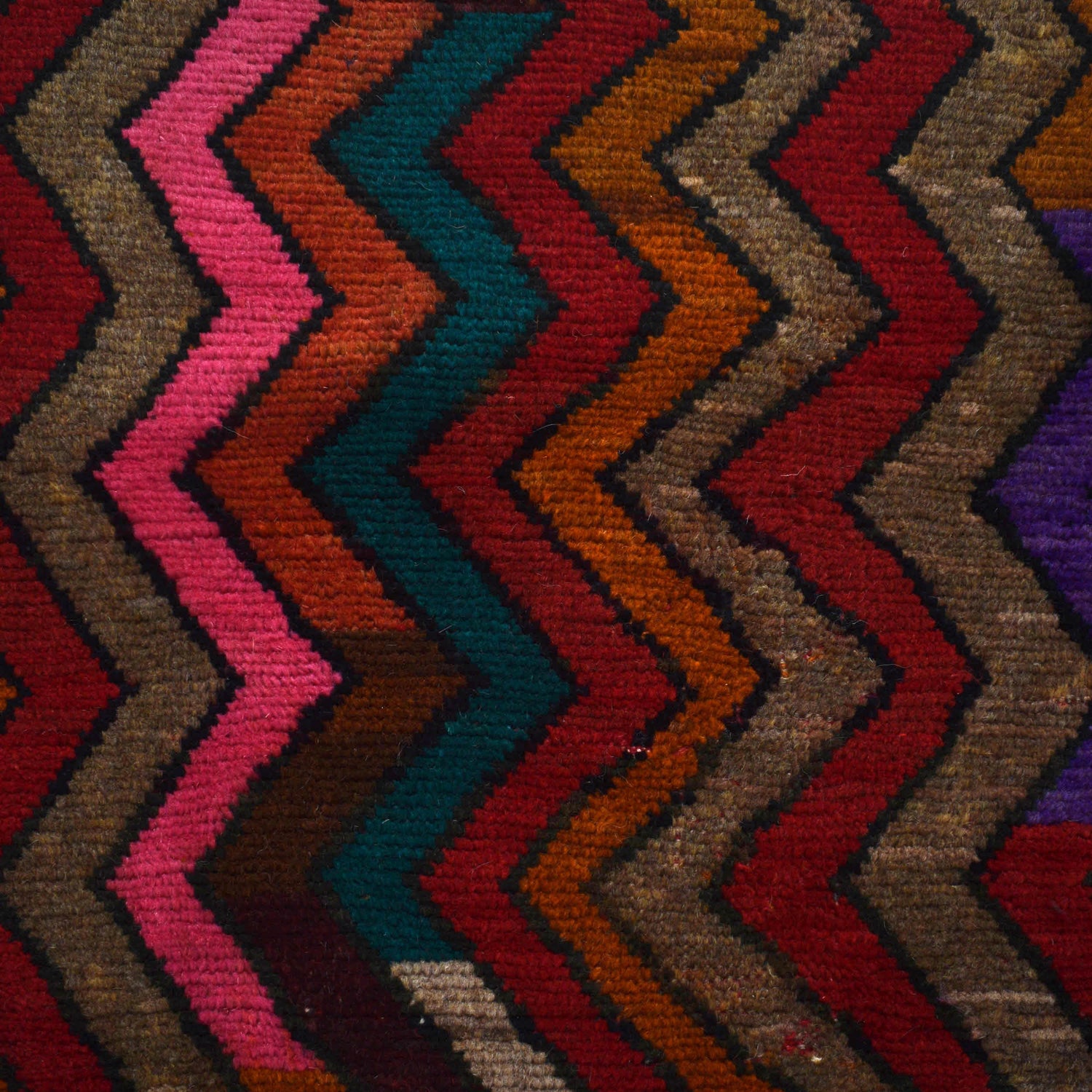 Baluchi Rug Handmade Multi Curvilinear 4x6 ft
