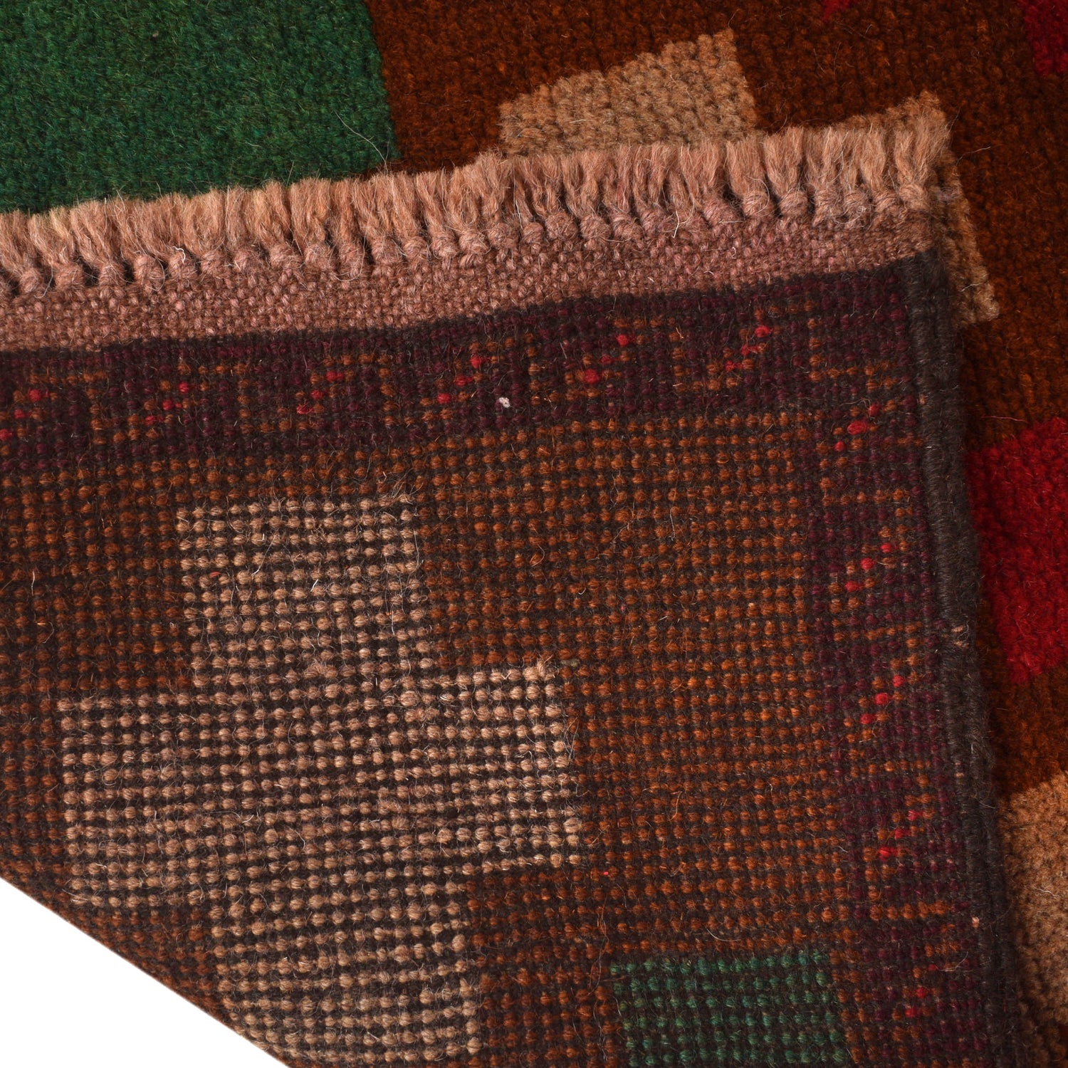 Baluchi Rug Handmade Brown Floral 4x6 ft