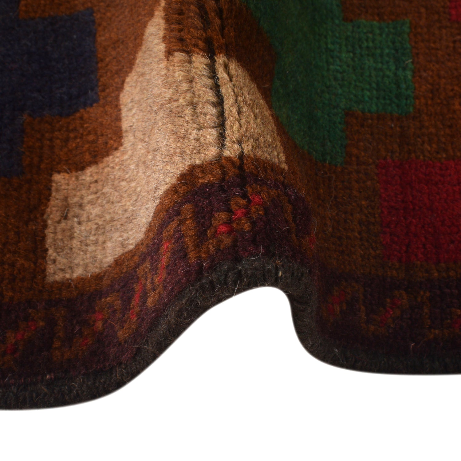 Baluchi Rug Handmade Brown Floral 4x6 ft