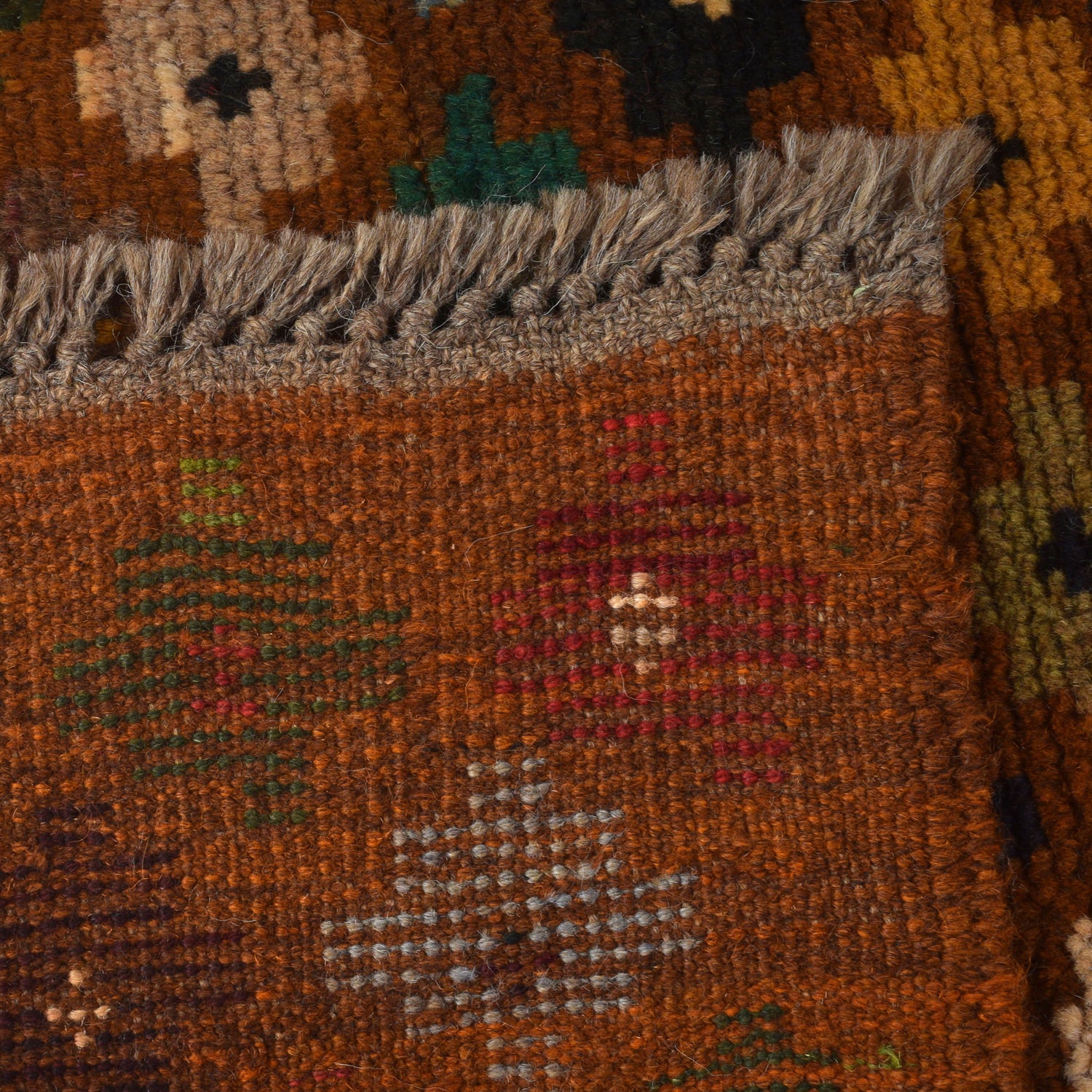 Baluchi Rug Handmade Orange Floral 4x6 ft