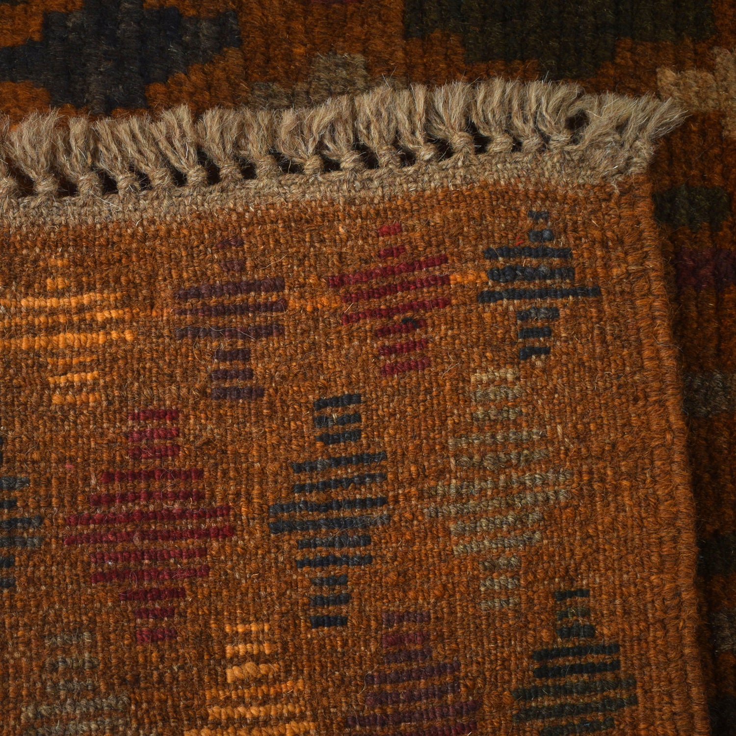 Baluchi Rug Handmade Orange Geometric 4x6 ft