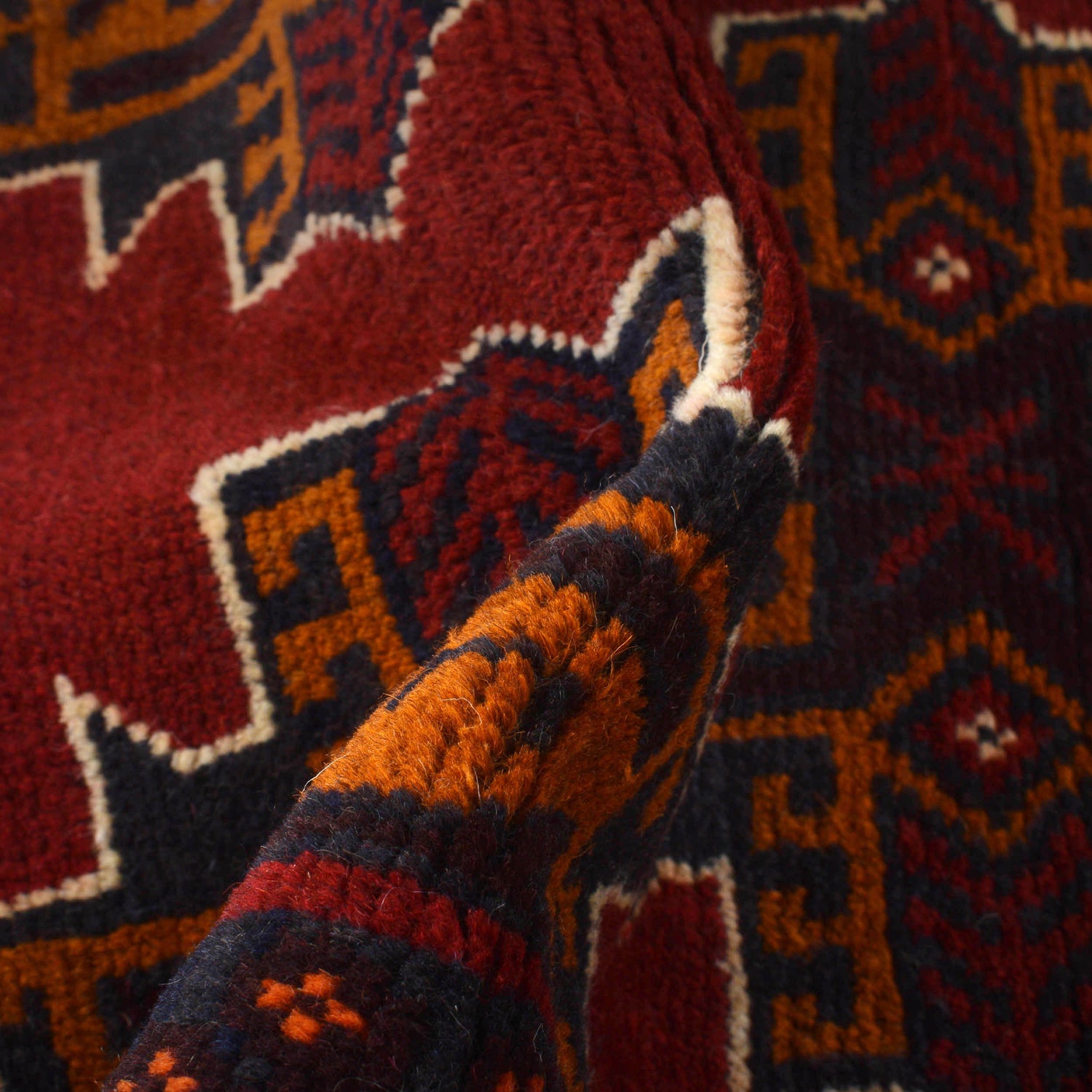 Baluchi Rug Handmade Red Floral 4x6 ft