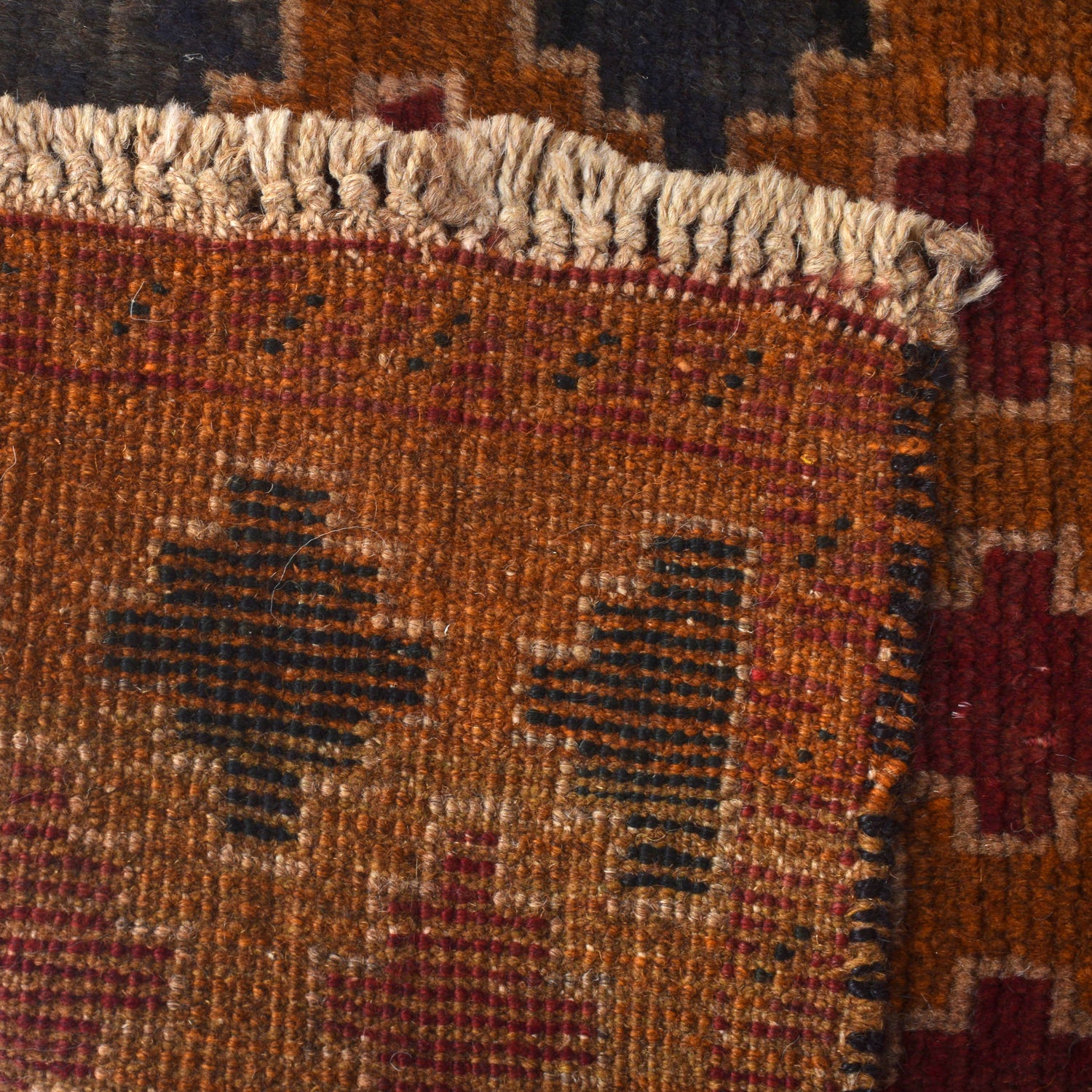 Baluchi Rug Handmade Light Brown Geometric 4x6 ft
