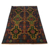 Baluchi Rug Handmade Black Geometric 4x6 ft