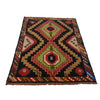 Baluchi Rug Handmade Black Geometric 4x6 ft