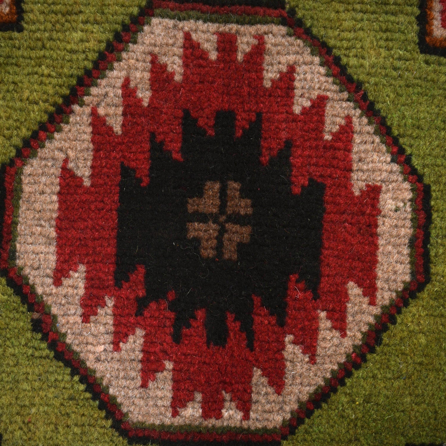 Baluchi Rug Handmade Black Geometric 4x6 ft