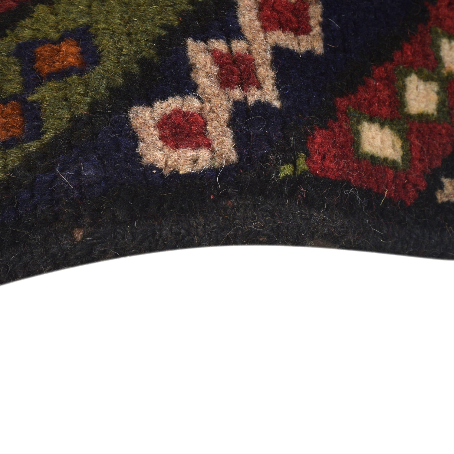 Baluchi Rug Handmade Black Geometric 4x6 ft