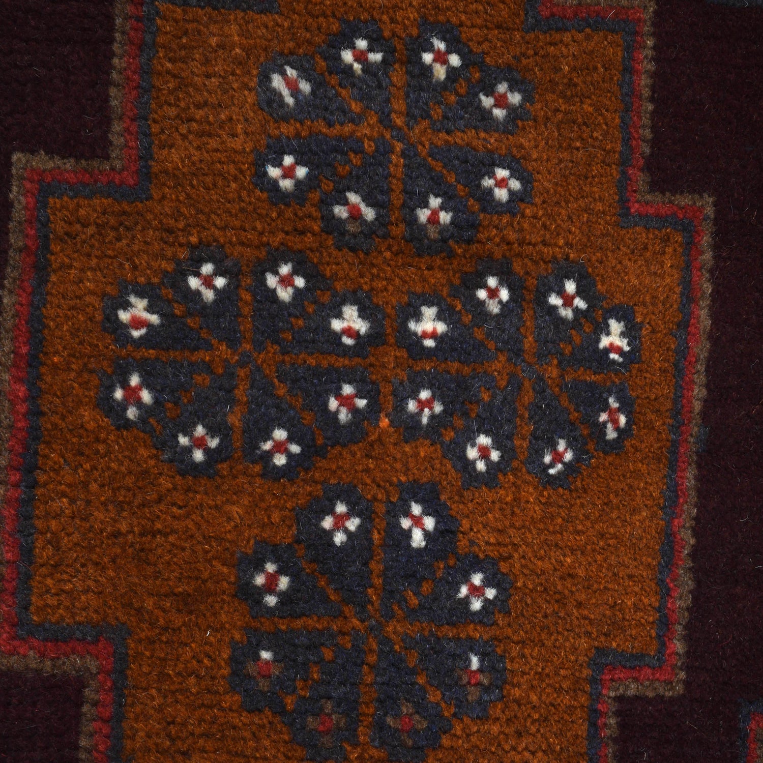 Baluchi Rug Handmade Red Geometric 4x6 ft