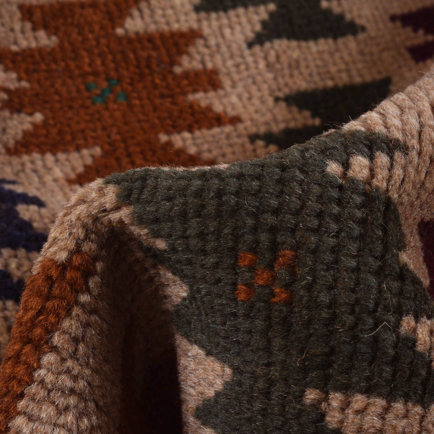 Baluchi Rug Handmade Tan Floral 4x6 ft