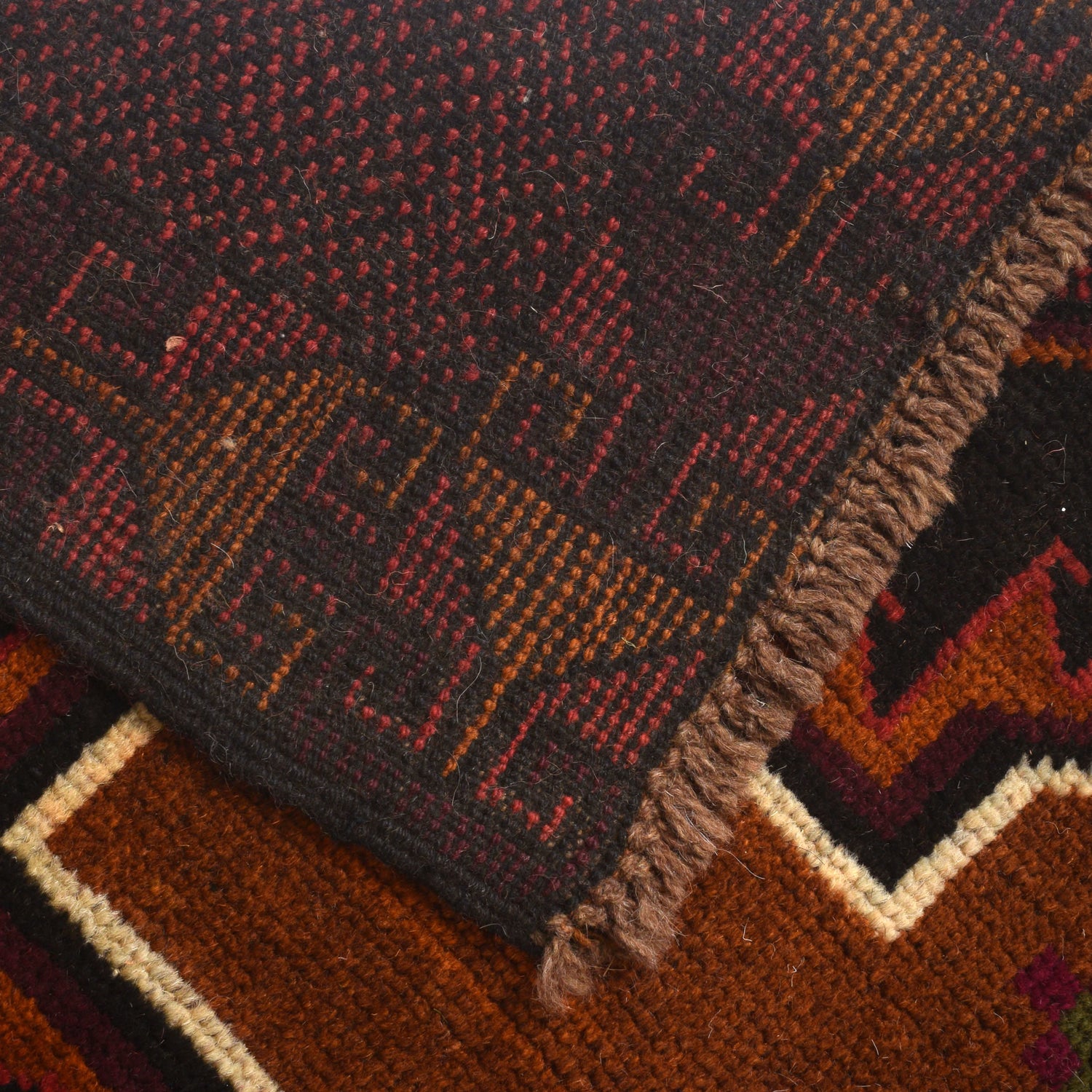 Baluchi Rug Handmade Red Geometric 4x6 ft