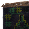 Baluchi Rug Handmade Black Floral 4x6 ft