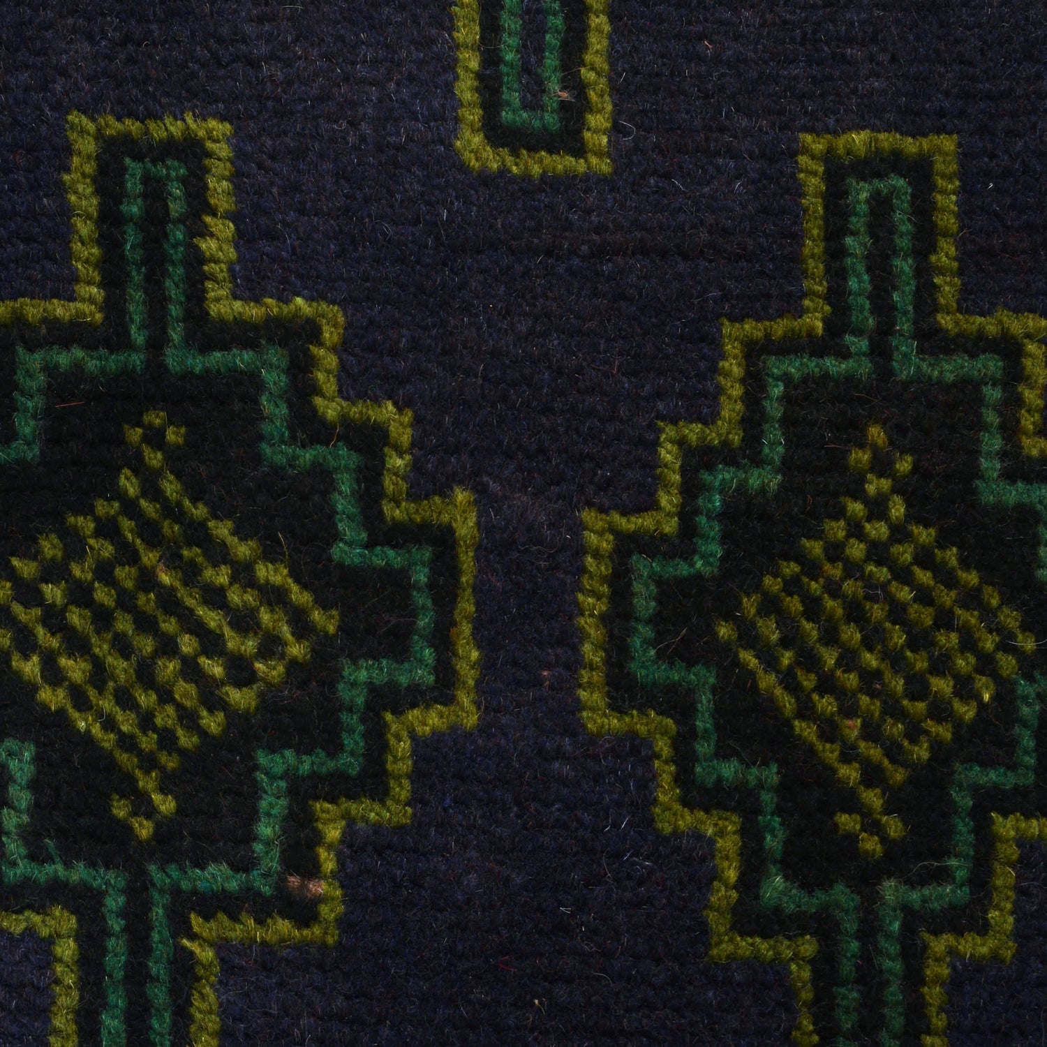 Baluchi Rug Handmade Black Floral 4x6 ft