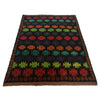 Baluchi Rug Handmade Black Floral 4x6 ft