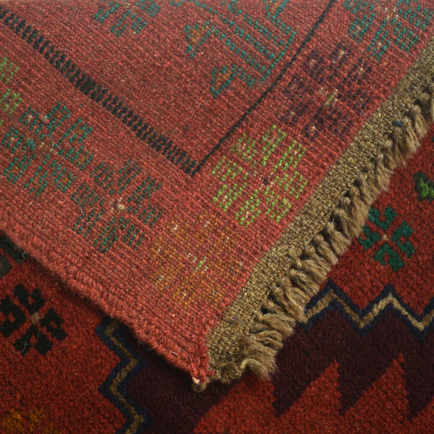 Baluchi Rug Handmade Red Floral 4x6 ft