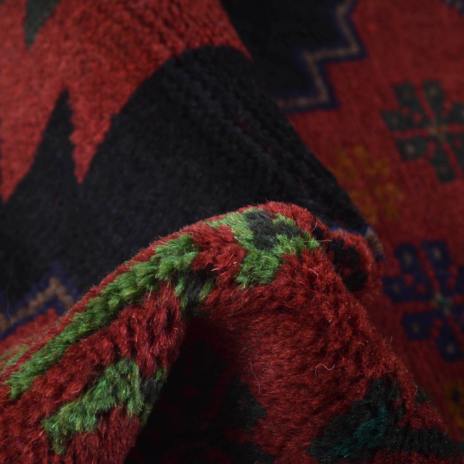 Baluchi Rug Handmade Red Floral 4x6 ft