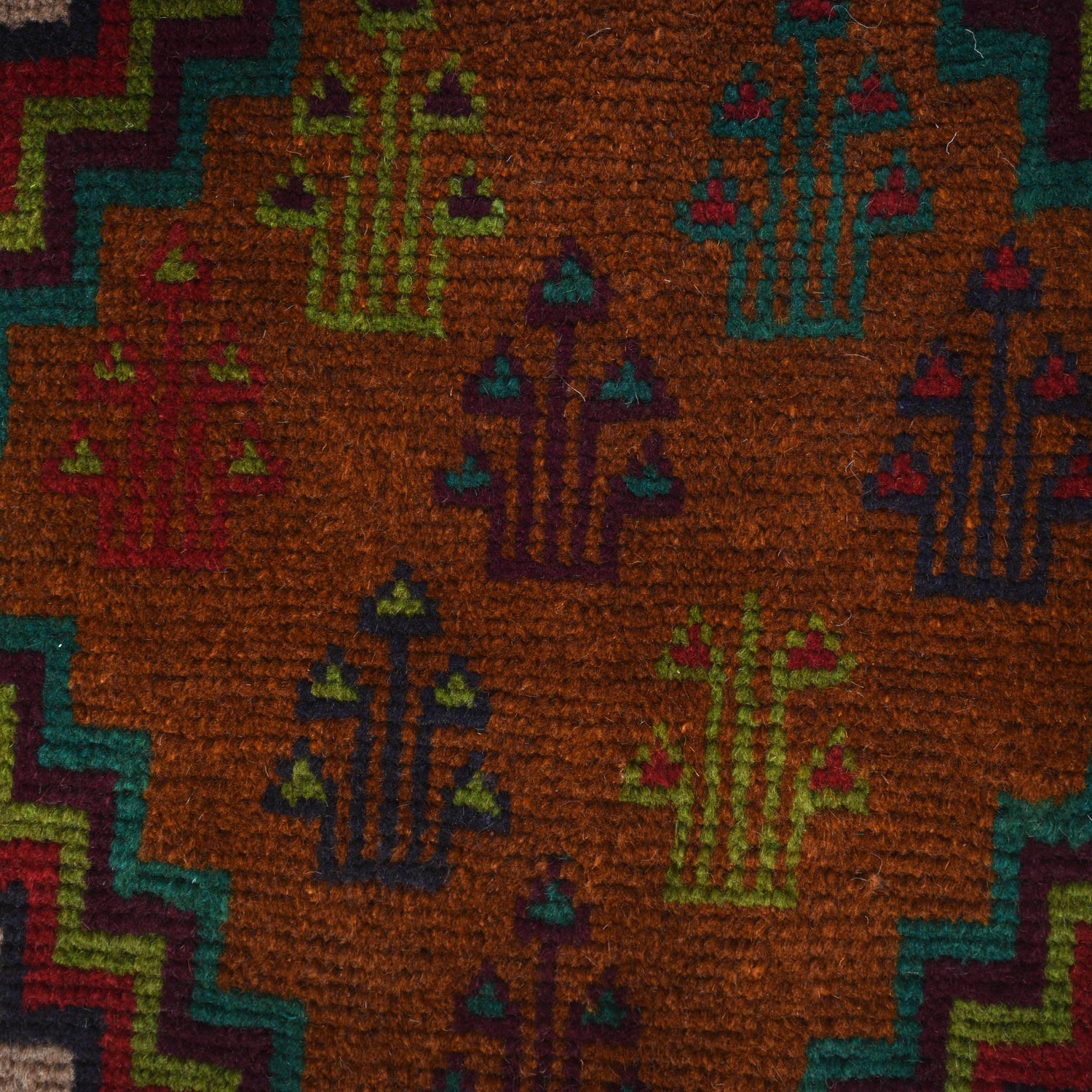 Baluchi Rug Handmade Tan Geometric 4x6 ft