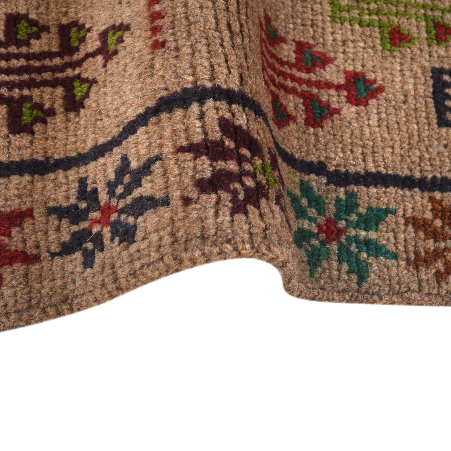 Baluchi Rug Handmade Tan Geometric 4x6 ft