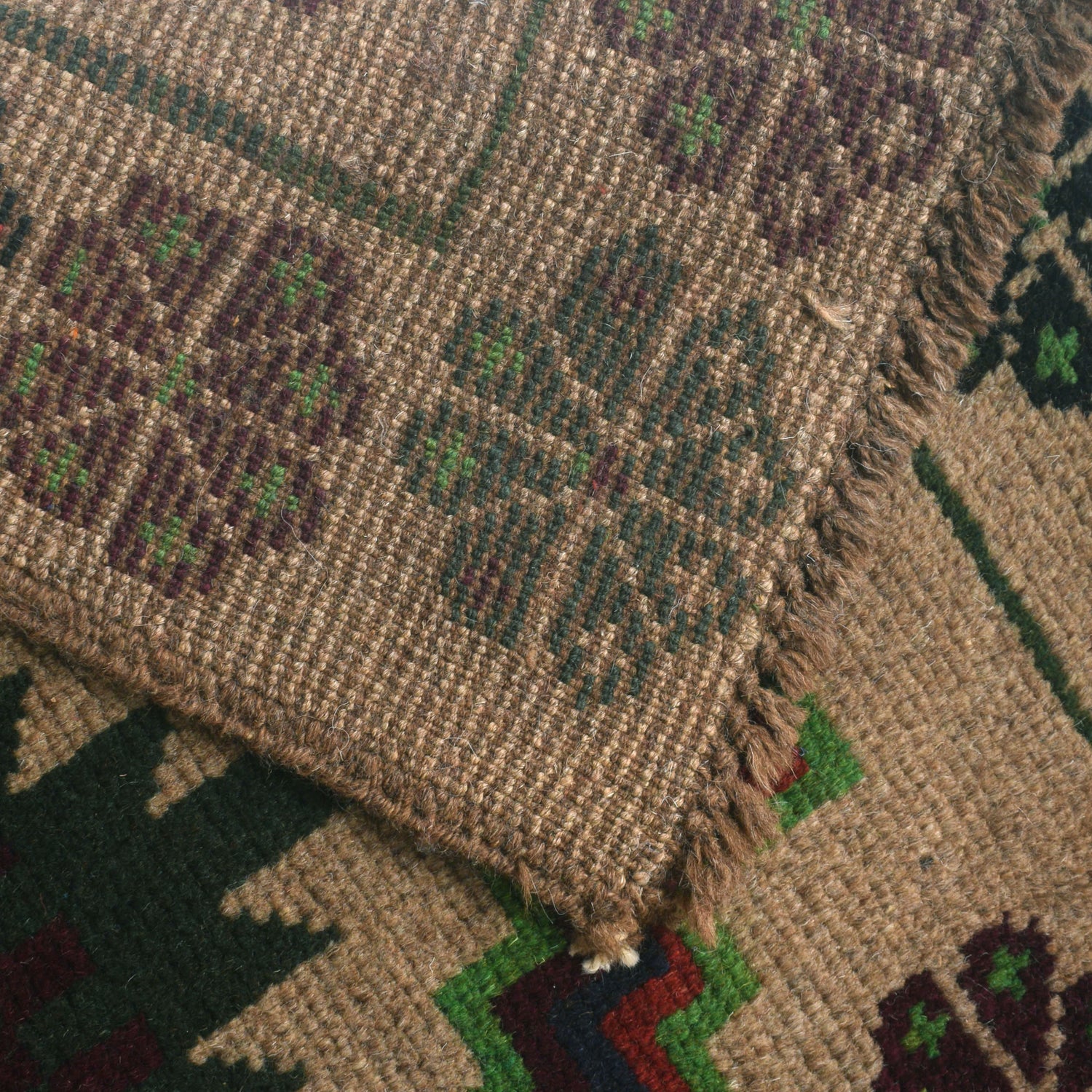 Baluchi Rug Handmade Beige Geometric 4x6 ft
