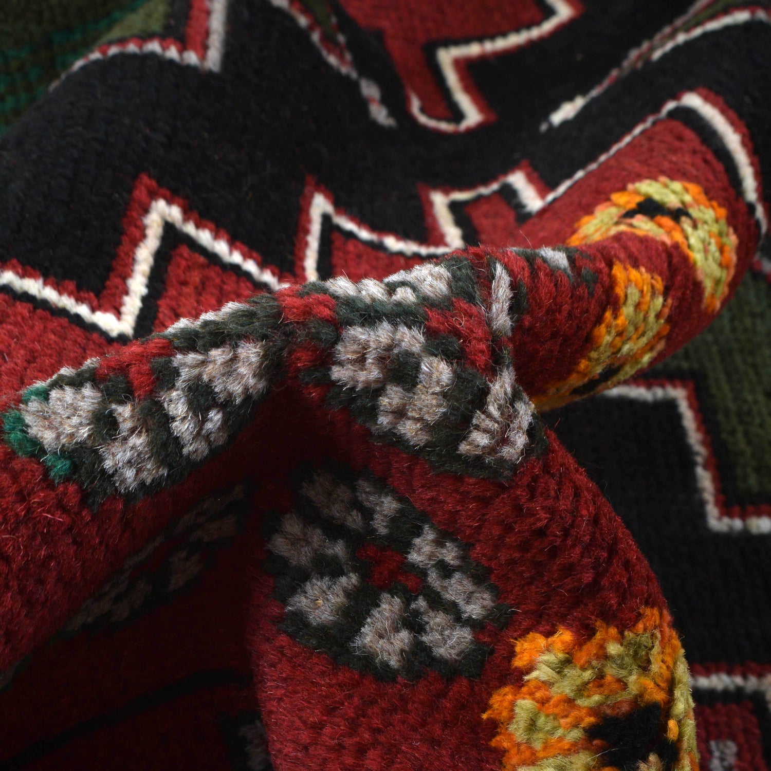 Baluchi Rug Handmade Red Geometric 4x6 ft
