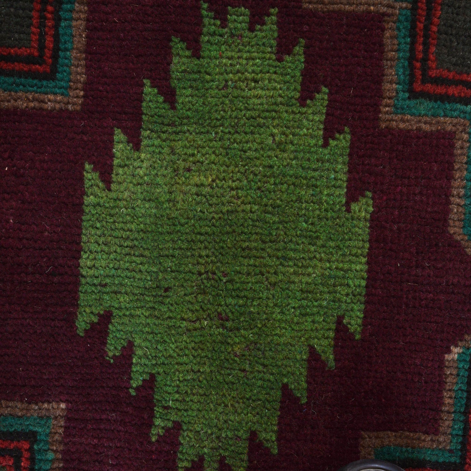 Baluchi Rug Handmade Dark Purple Geometric 4x6 ft