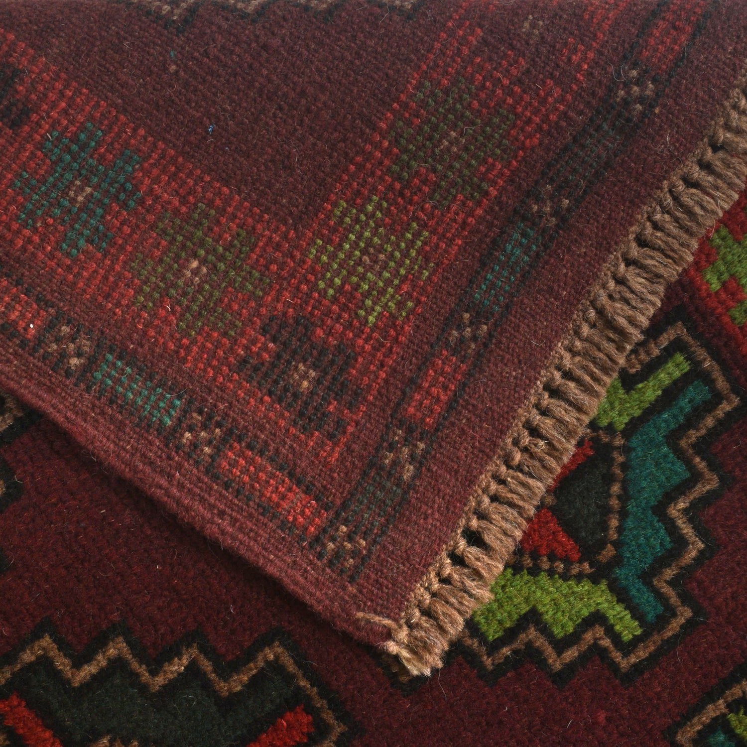Baluchi Rug Handmade Dark Purple Floral 4x6 ft