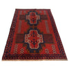 Baluchi Rug Handmade Red Floral 4x6 ft