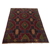 Baluchi Rug Handmade Dark Purple Floral 4x6 ft