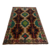 Baluchi Rug Handmade Tan Floral 4x6 ft