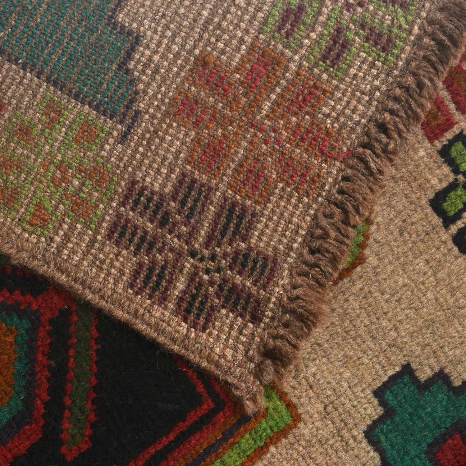 Baluchi Rug Handmade Tan Floral 4x6 ft