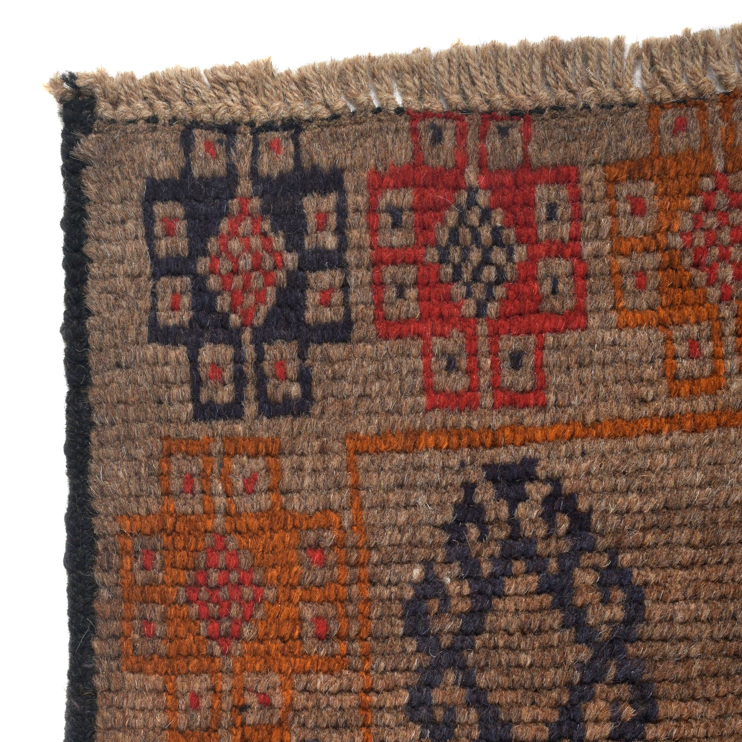Baluchi Rug Handmade Tan Geometric 4x6 ft