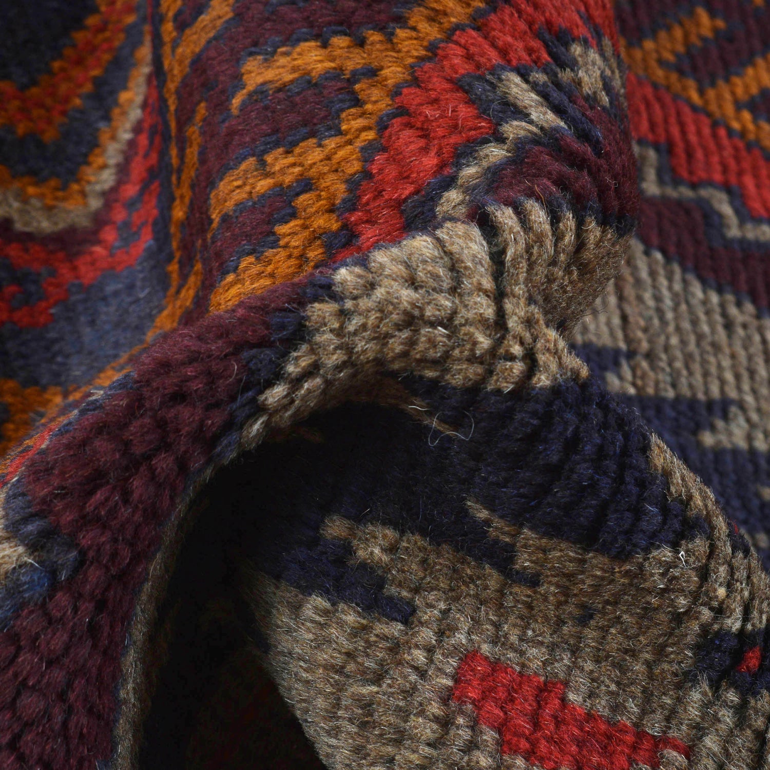 Baluchi Rug Handmade Tan Geometric 4x6 ft