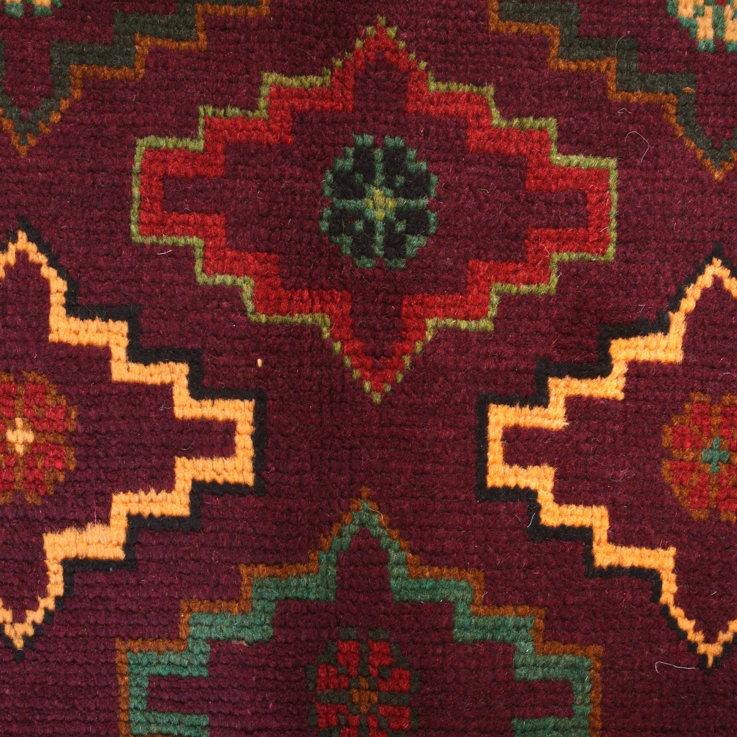 Baluchi Rug Handmade Dark Purple Geometric 4x6 ft