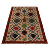 Baluchi Rug Handmade Tan Geometric 4x6 ft