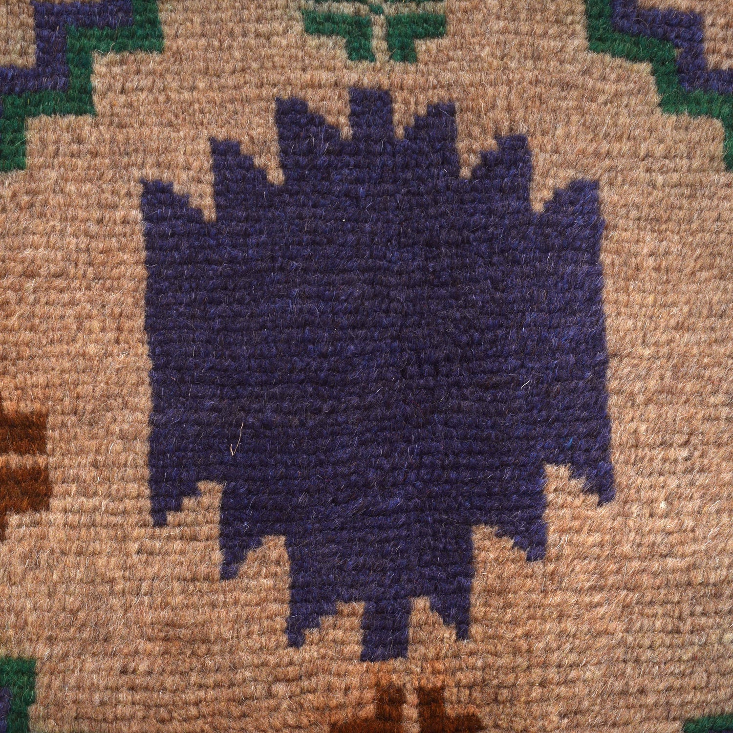 Baluchi Rug Handmade Tan Geometric 4x6 ft